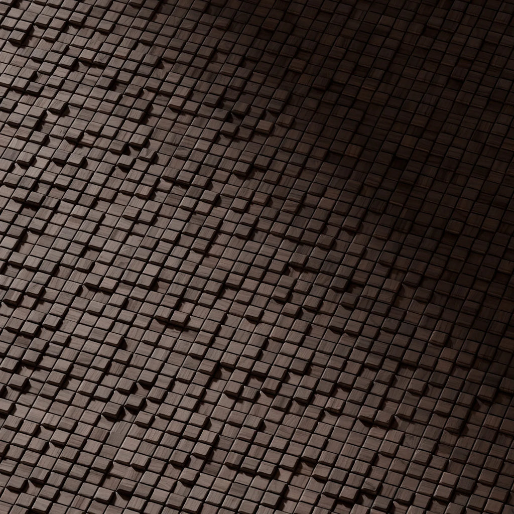 Small Mosaic Walnut Wood Panel PBR Texture - Example Scene Visualization | Superellipse