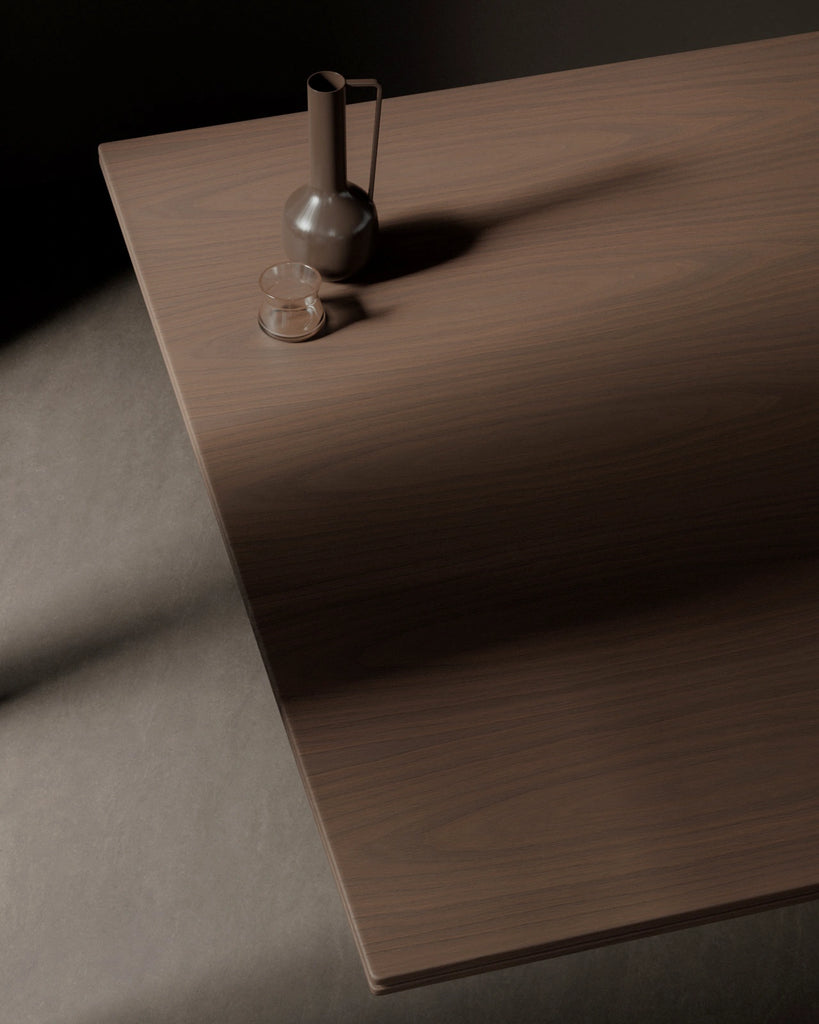 Walnut Book Matched Veneer Natural Finish Wood PBR Texture - Example Scene Visualization | Superellipse