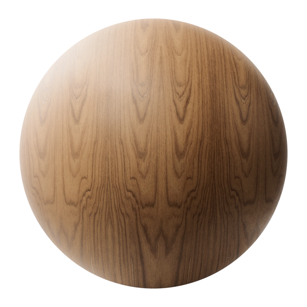 Oak Book Matched Veneer Wood PBR Texture - Sphere Swatch Preview | Superellipse