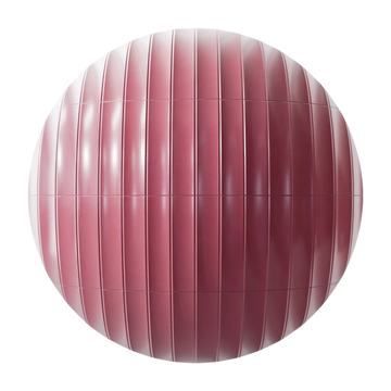 Fluted Scarlet Red Gloss Tile PBR Texture - Sphere Swatch Preview | Superellipse