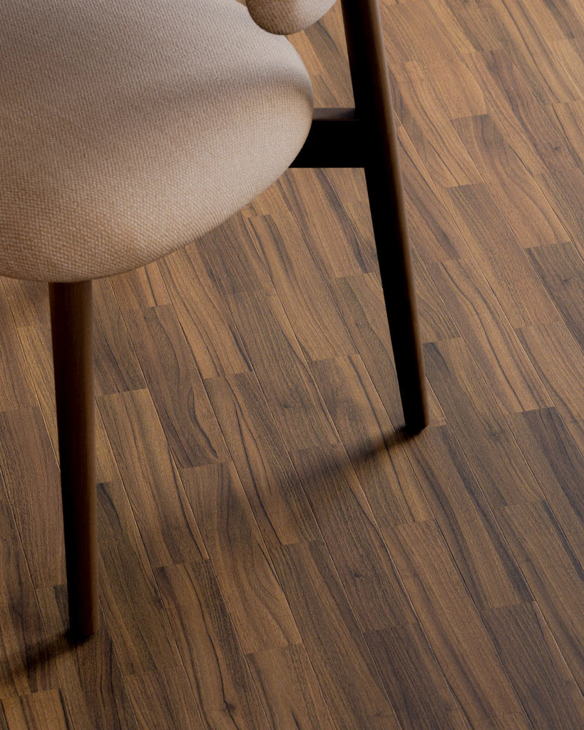 Teak Brick Bond Parquet Wood Floor PBR Texture - Example Scene Visualization | Superellipse