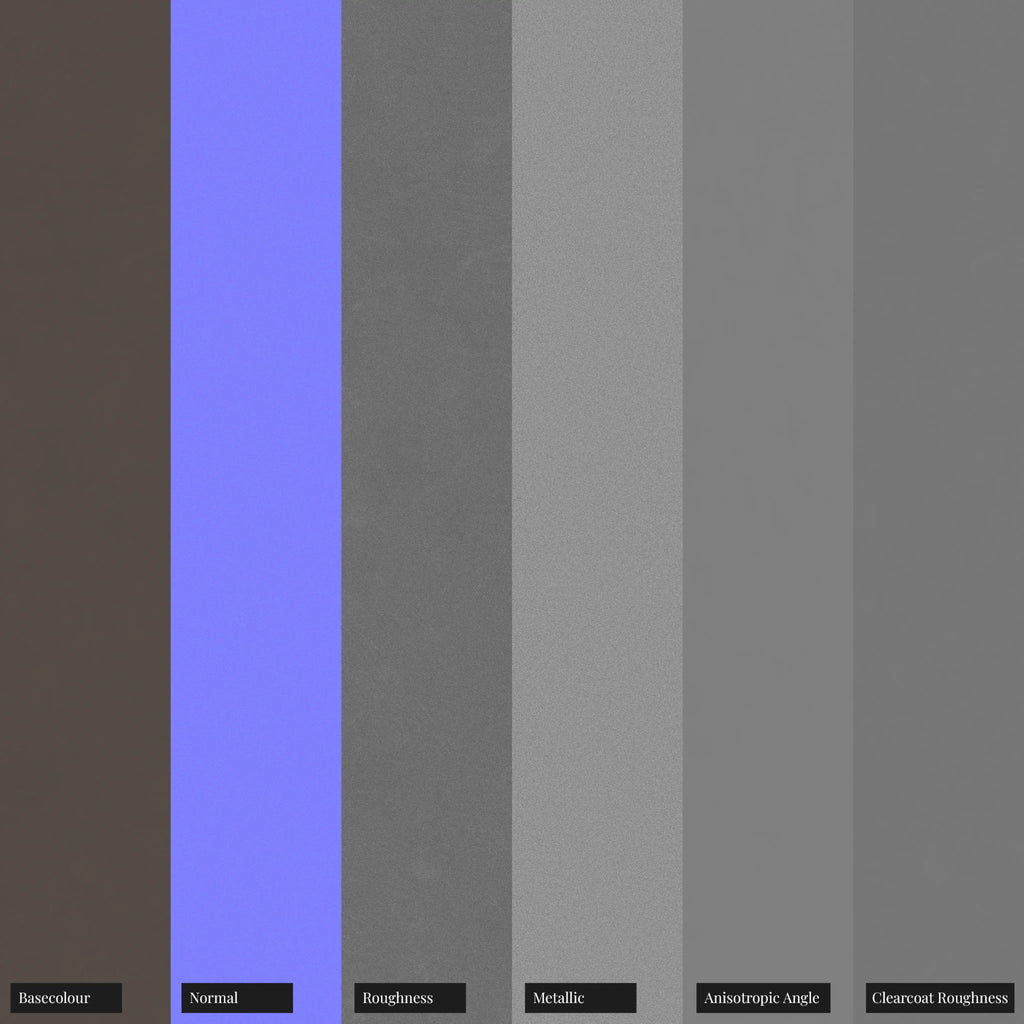 Arabica Brown Metallic Satin Paint PBR Texture - Example Scene Visualization | Superellipse