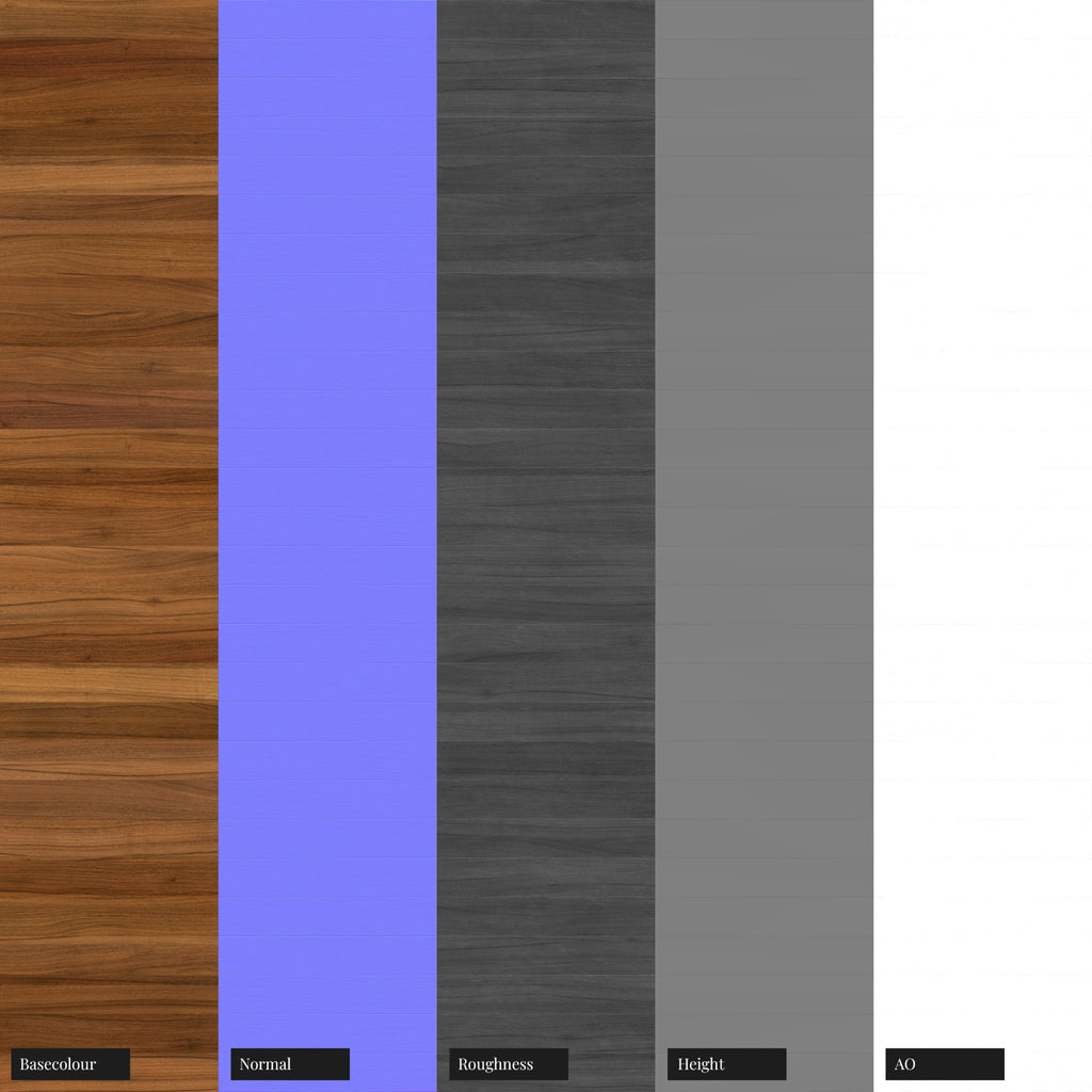 Brazilian Teak Stack Bond Parquet Wood Floor PBR Texture - Example Scene Visualization | Superellipse