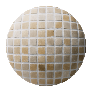 Low Temp Fired Terracotta Square Tiles PBR Texture - Sphere Swatch Preview | Superellipse