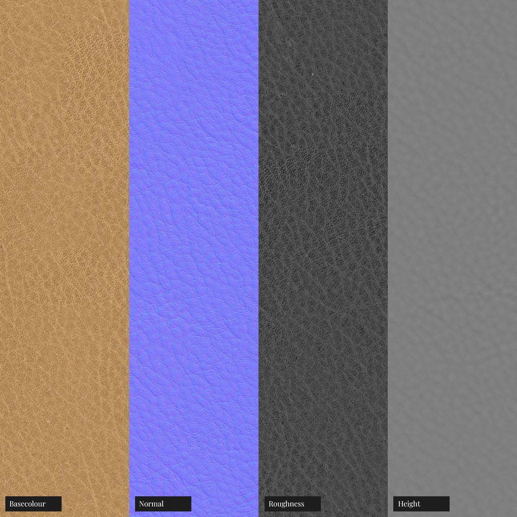 Brulee Pebbled Full Grain Leather PBR Texture - Example Scene Visualization | Superellipse