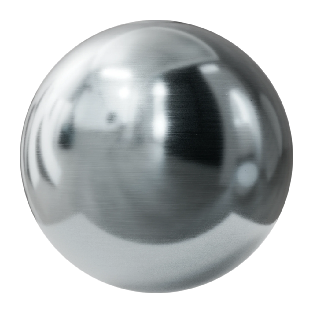 Fine Linear Brushed Zinc Metal PBR Texture - Sphere Swatch Preview | Superellipse