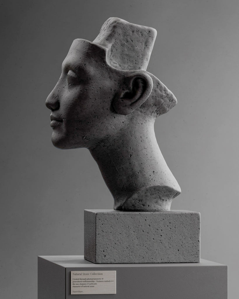 Dark Soapstone Pitted PBR Texture - Example Scene Visualization | Superellipse