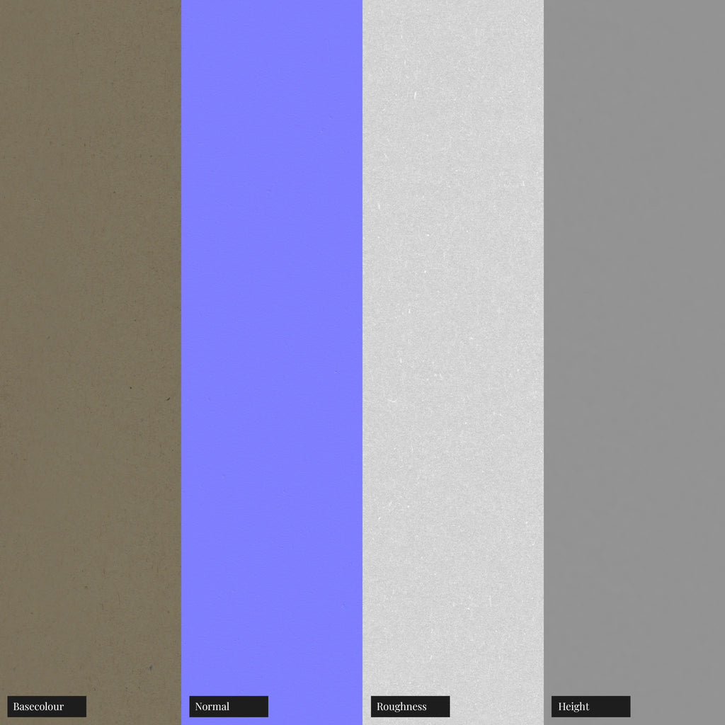 Kraft Olive Green Fiberboard Card PBR Texture - Example Scene Visualization | Superellipse