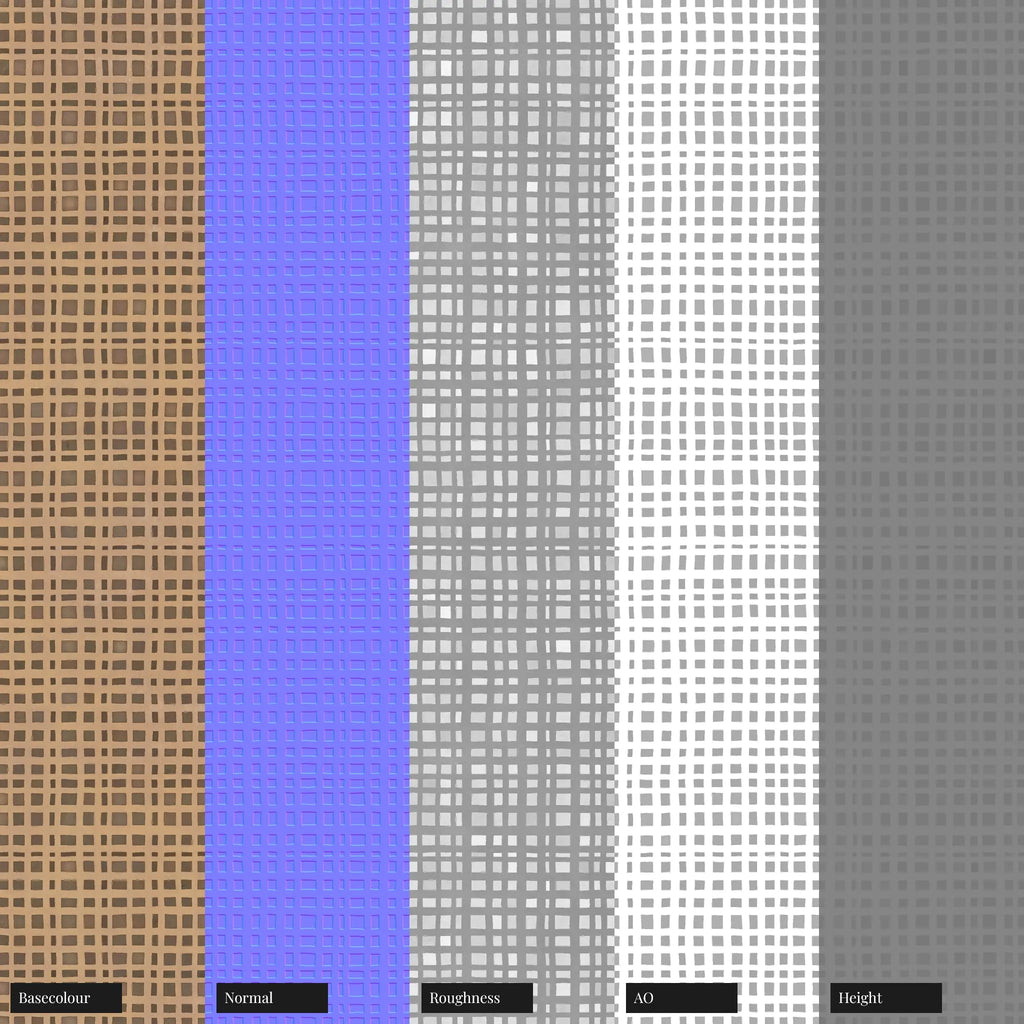 Artisan Geometric Etched Brass Panel PBR Texture - Example Scene Visualization | Superellipse