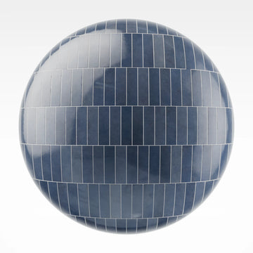 Zellige Blue Fronteira Basketweave Tile PBR Texture - Sphere Swatch Preview | Superellipse
