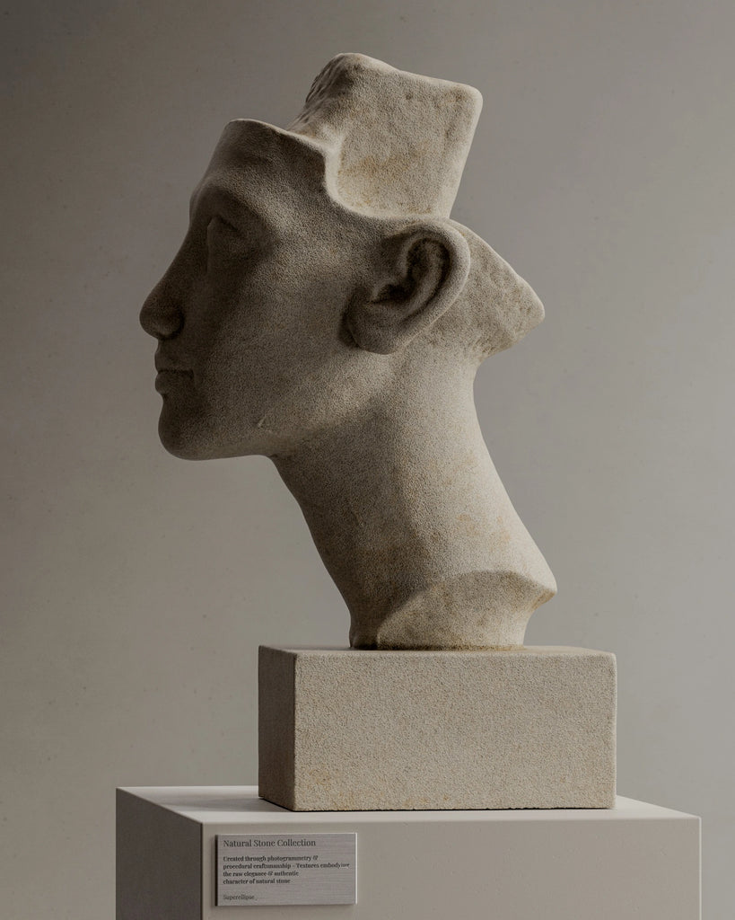 Moca Creme Sandblasted Limestone PBR Texture - Example Scene Visualization | Superellipse