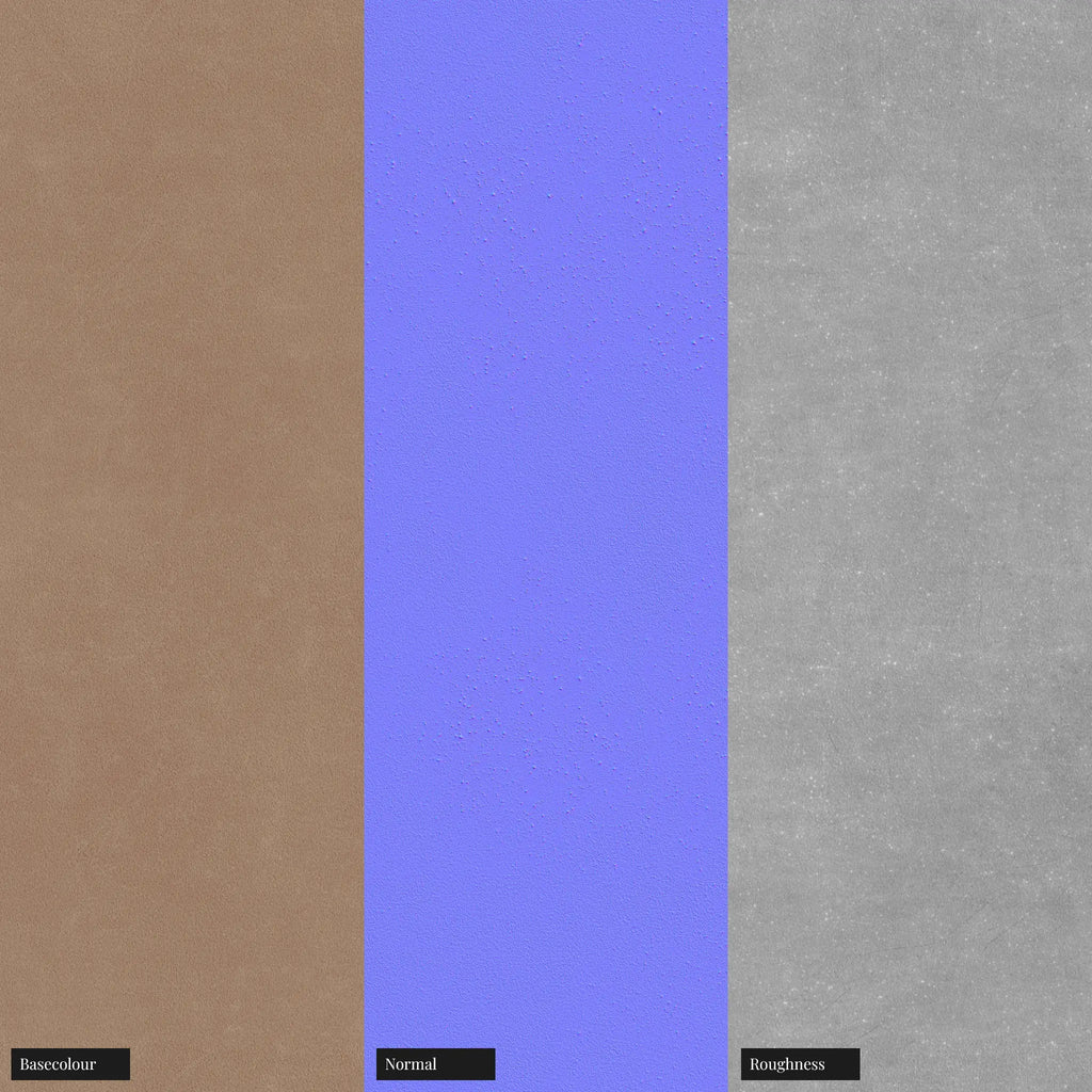 Raw Leather Suede Side Tan PBR Texture - Example Scene Visualization | Superellipse
