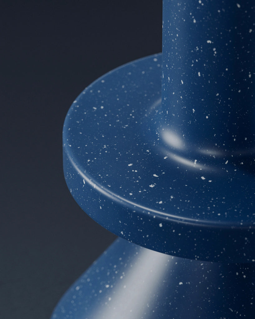 Prussian Blue Terrazzo Plastic Small PBR Texture - Example Scene Visualization | Superellipse