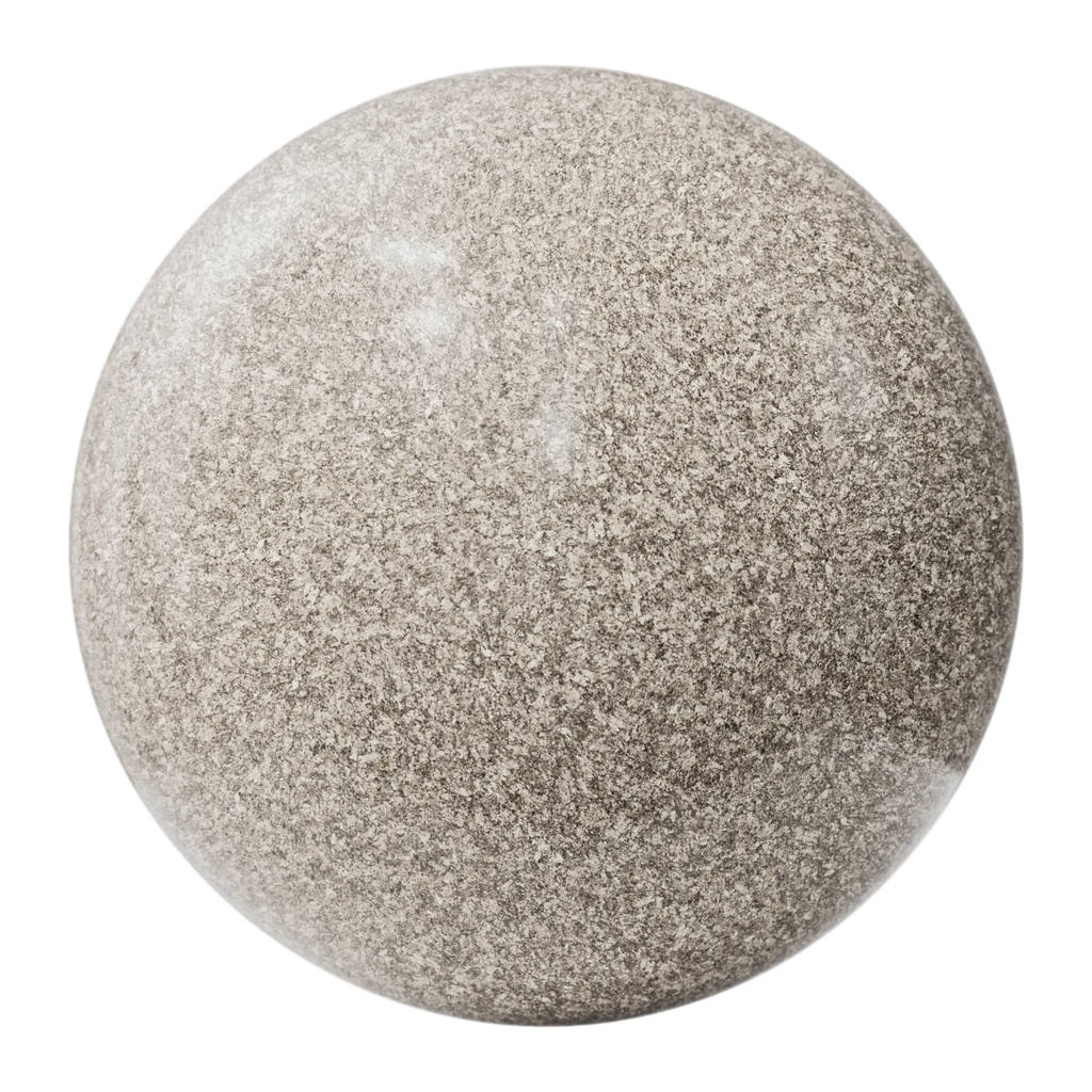 Grey Cloud Polished Granite Slab PBR Texture - Sphere Swatch Preview | Superellipse