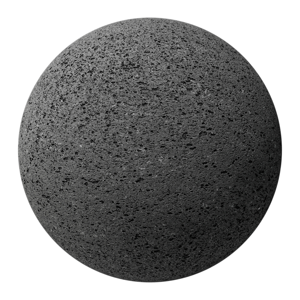 Vesicular Basalt Stone Grey PBR Texture - Sphere Swatch Preview | Superellipse