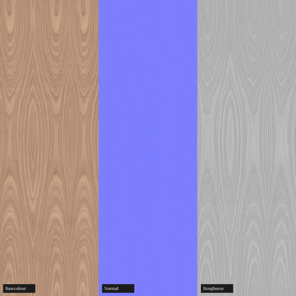 Cherry Book Matched Veneer Wood PBR Texture - Example Scene Visualization | Superellipse