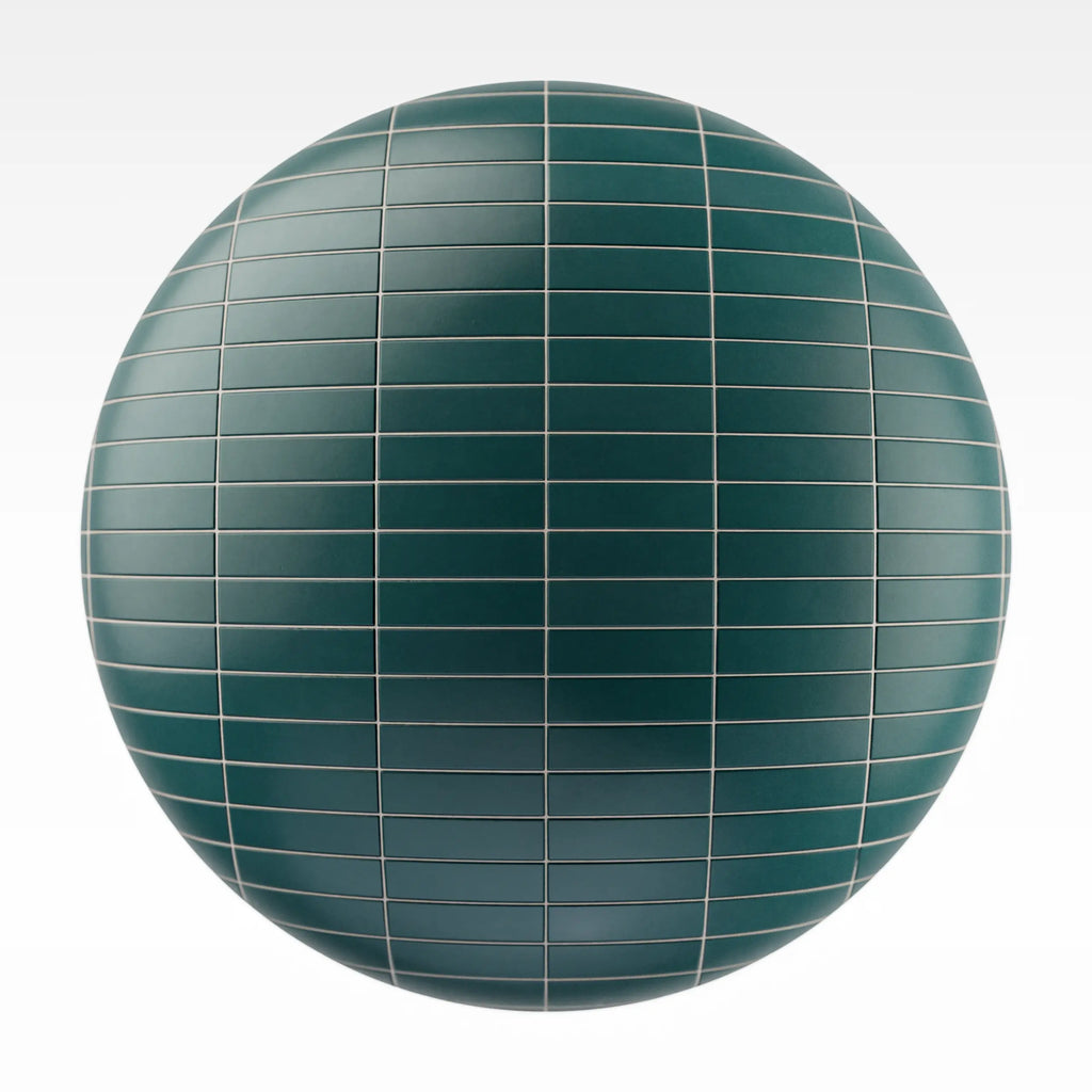 Stacked Matte Racing Green Tile PBR Texture - Sphere Swatch Preview | Superellipse