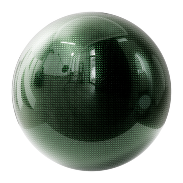 Carbon Fiber Plain Weave Emerald Green PBR Texture - Sphere Swatch Preview | Superellipse
