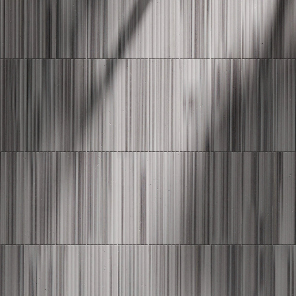 Striato Olimpico Fluted Marble Tile PBR Texture - Example Scene Visualization | Superellipse