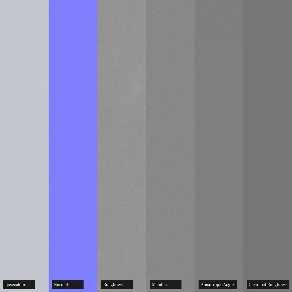 Alpine White Metallic Satin Paint PBR Texture - Example Scene Visualization | Superellipse