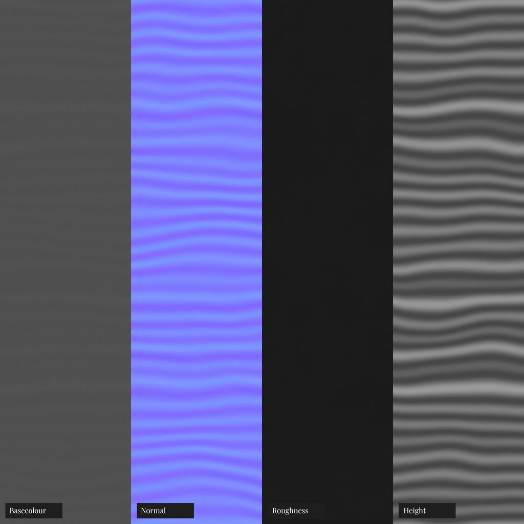 Ripple Grooved Tactile Plastic PBR Texture - Example Scene Visualization | Superellipse