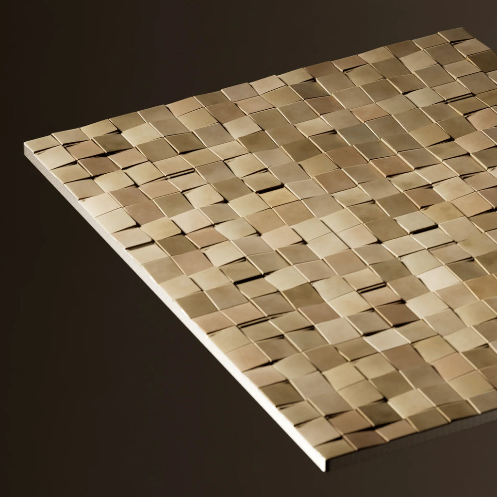 Oxidised Brass Square 3D Metal Panel PBR Texture - Example Scene Visualization | Superellipse