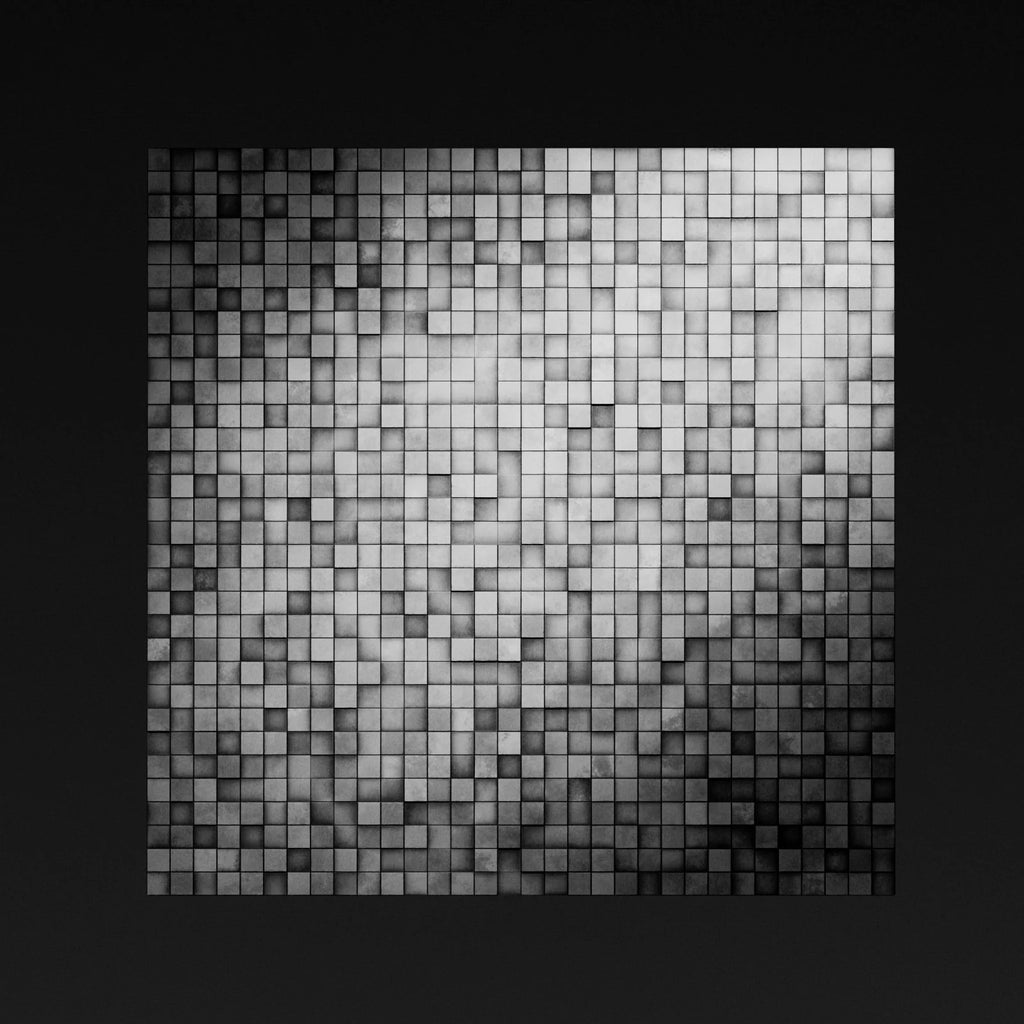 Mosaic Stainless Steel 3D Metal Panel PBR Texture - Example Scene Visualization | Superellipse