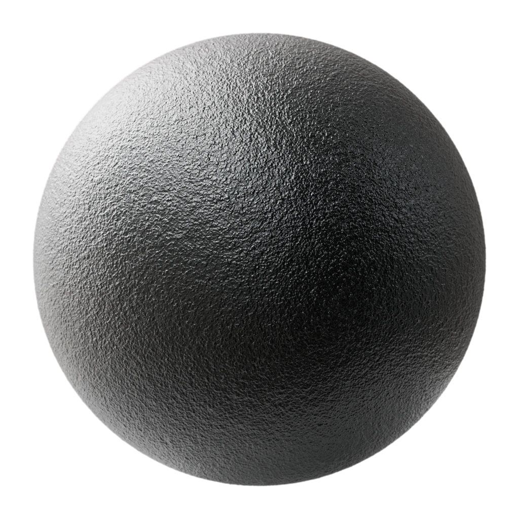 Treated Sand Cast Iron Metal PBR Texture - Sphere Swatch Preview | Superellipse