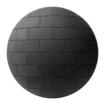 Concrete Dark Matte Block Running Bond PBR Texture - Sphere Swatch Preview | Superellipse