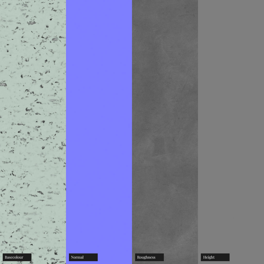 Dark Pigmented Teal Recycled Plastic PBR Texture - Example Scene Visualization | Superellipse