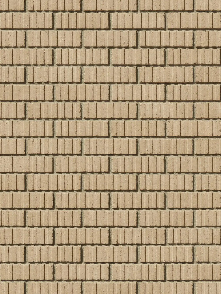 Grooved Buff Brick Facade Running Bond PBR Texture - Example Scene Visualization | Superellipse