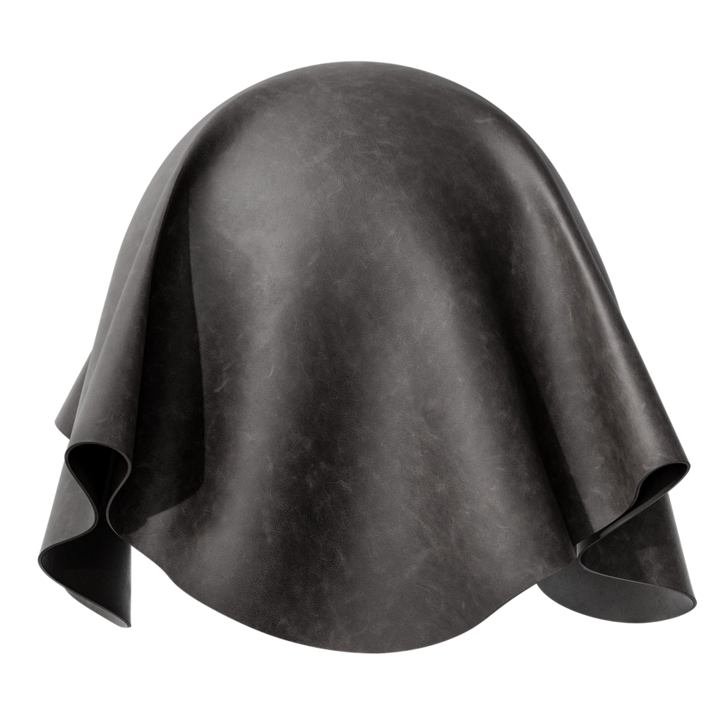 Patinaed Full Grain Distressed Leather Rich Brown PBR Texture - Sphere Swatch Preview | Superellipse