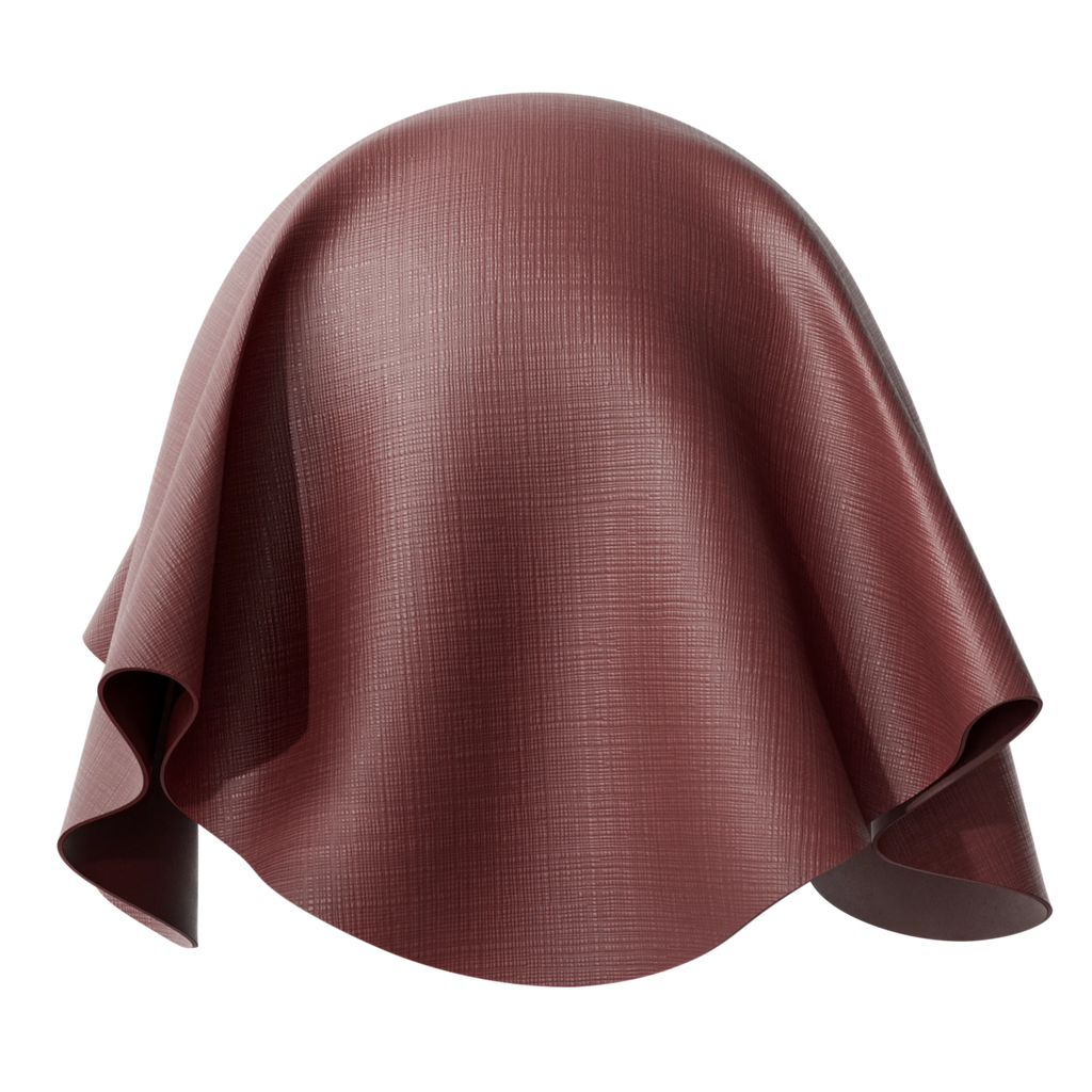 Saffiano Leather Prada Burgundy PBR Texture - Sphere Swatch Preview | Superellipse