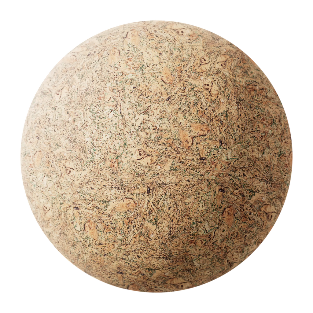 Natural Cork Forest Green Tint PBR Texture - Sphere Swatch Preview | Superellipse