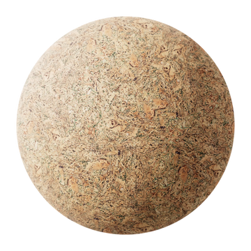 Natural Cork Forest Green Tint PBR Texture - Sphere Swatch Preview | Superellipse