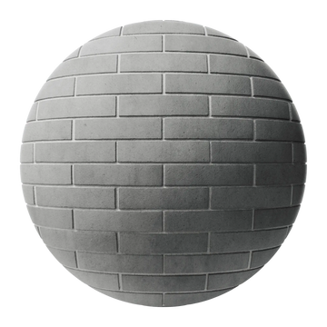 Concrete Architectural Brick Running Bond PBR Texture - Sphere Swatch Preview | Superellipse