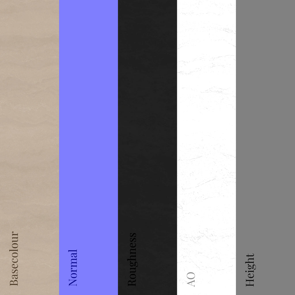 Polished Fine Travertine PBR Texture - Example Scene Visualization | Superellipse