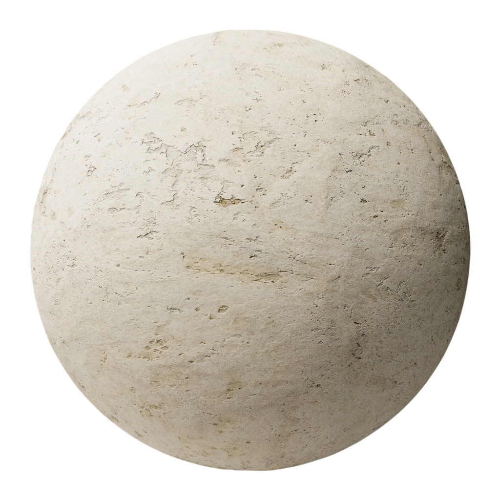 Moca Creme Unfinished Limestone PBR Texture - Sphere Swatch Preview | Superellipse