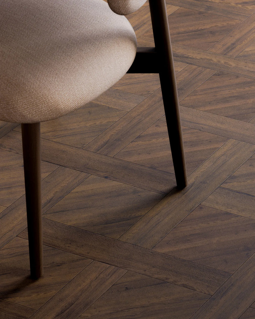 English Chestnut Oak Basketweave Wood Floor PBR Texture - Example Scene Visualization | Superellipse