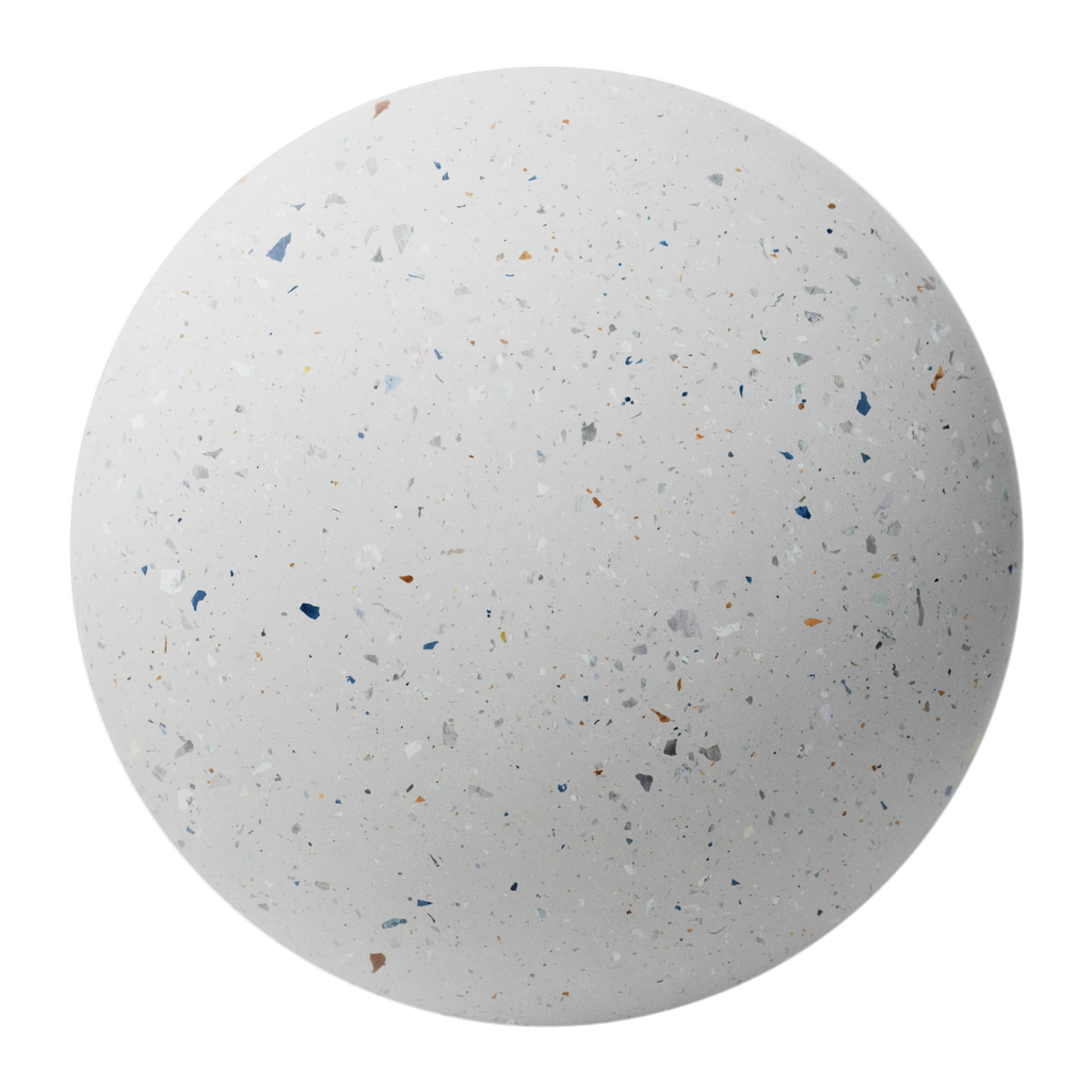 Tutti Frutti Ceramic Terrazzo PBR Texture - Sphere Swatch Preview | Superellipse