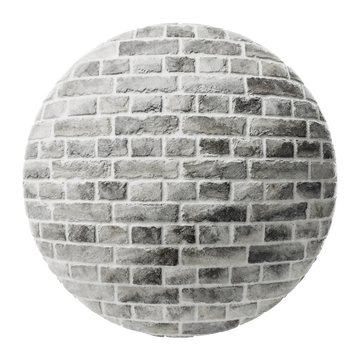 Weathered Ash Grey Brick English Bond PBR Texture - Sphere Swatch Preview | Superellipse