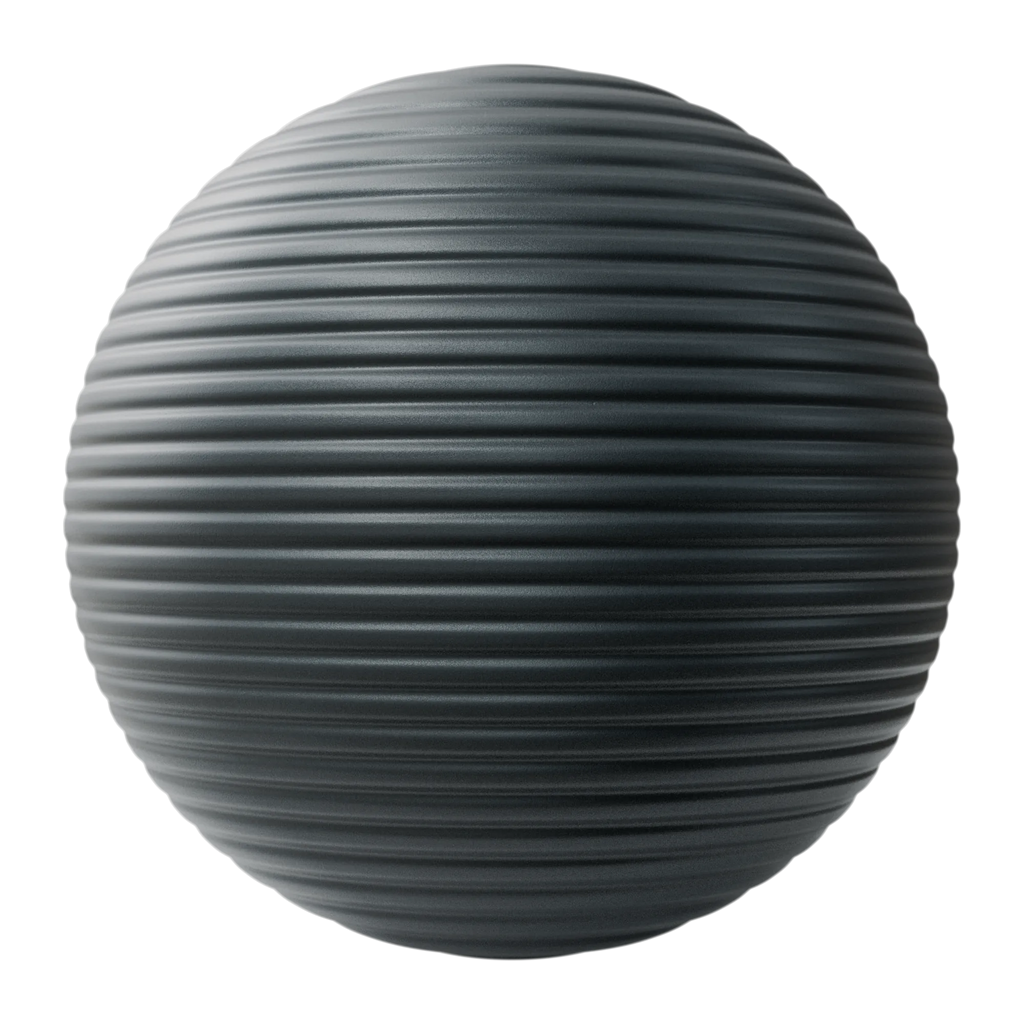 Softened Fluted Plastic Surface Texture PBR Texture - Sphere Swatch Preview | Superellipse