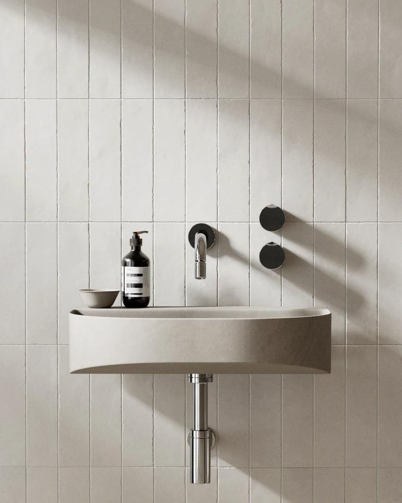 Zellige Ivory Stacked Subway Tile PBR Texture - Example Scene Visualization | Superellipse