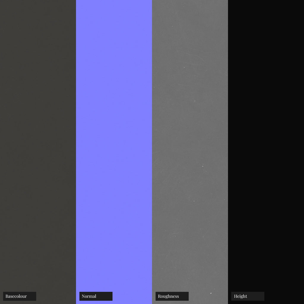 Matte Black Powdercoated Aluminium Metal PBR Texture - Example Scene Visualization | Superellipse