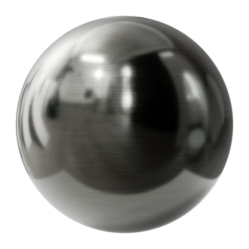 Fine Linear Brushed Tungsten Metal PBR Texture - Sphere Swatch Preview | Superellipse