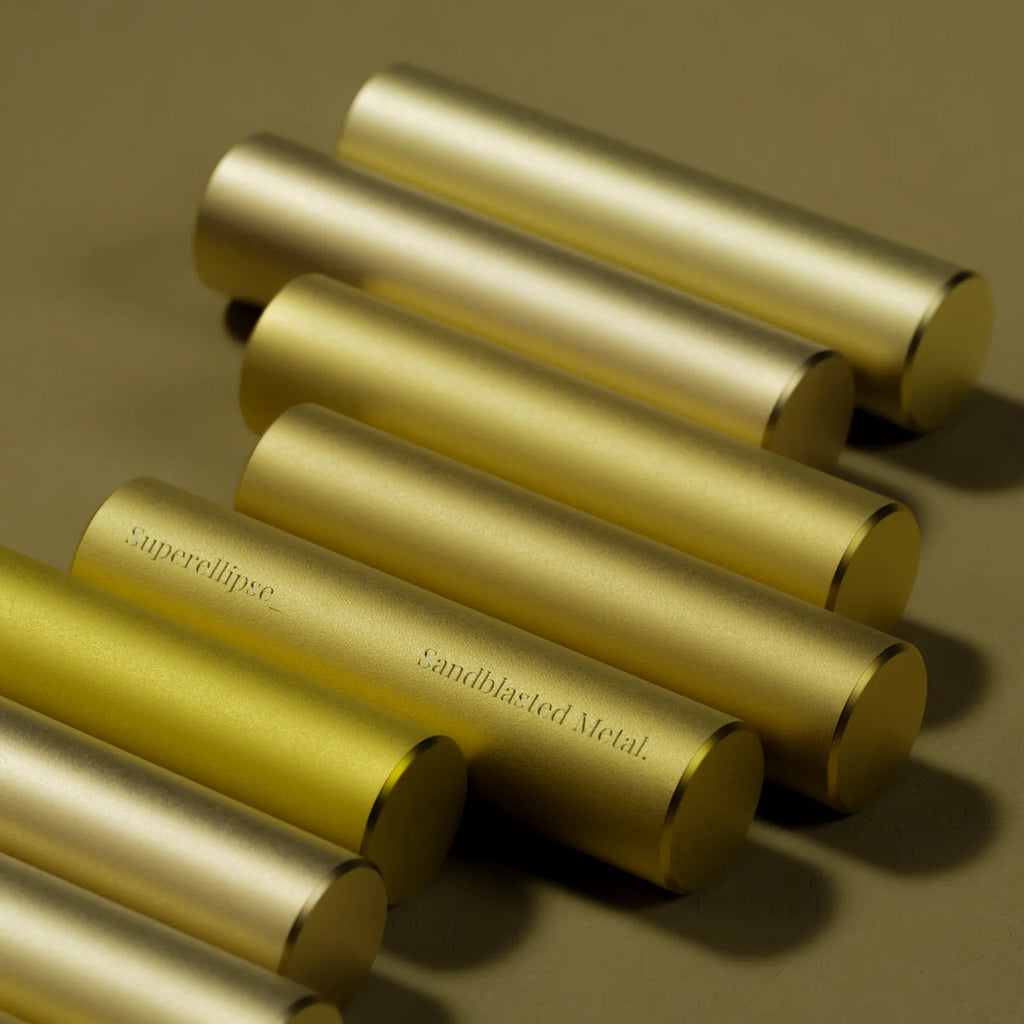 Sandblasted Matte Brass Metal PBR Texture - Example Scene Visualization | Superellipse