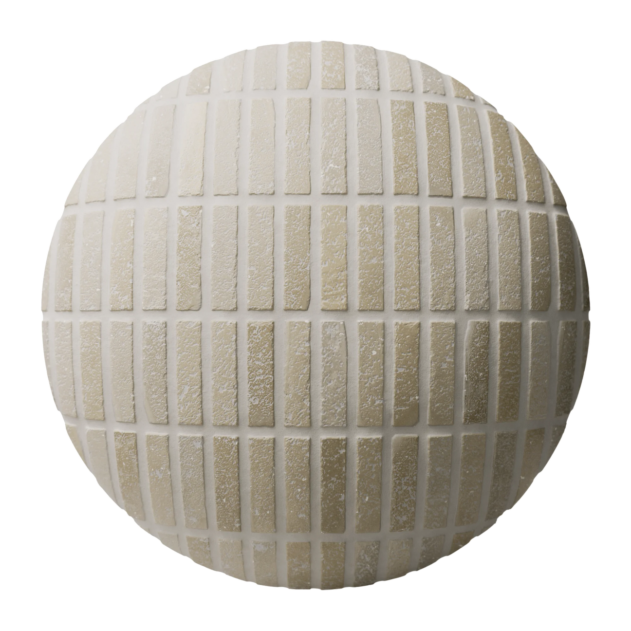 Terracotta Rustic Yellow Brick Tile PBR Texture - Sphere Swatch Preview | Superellipse