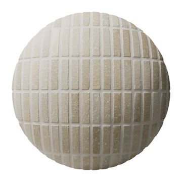 Terracotta Rustic Yellow Brick Tile PBR Texture - Sphere Swatch Preview | Superellipse