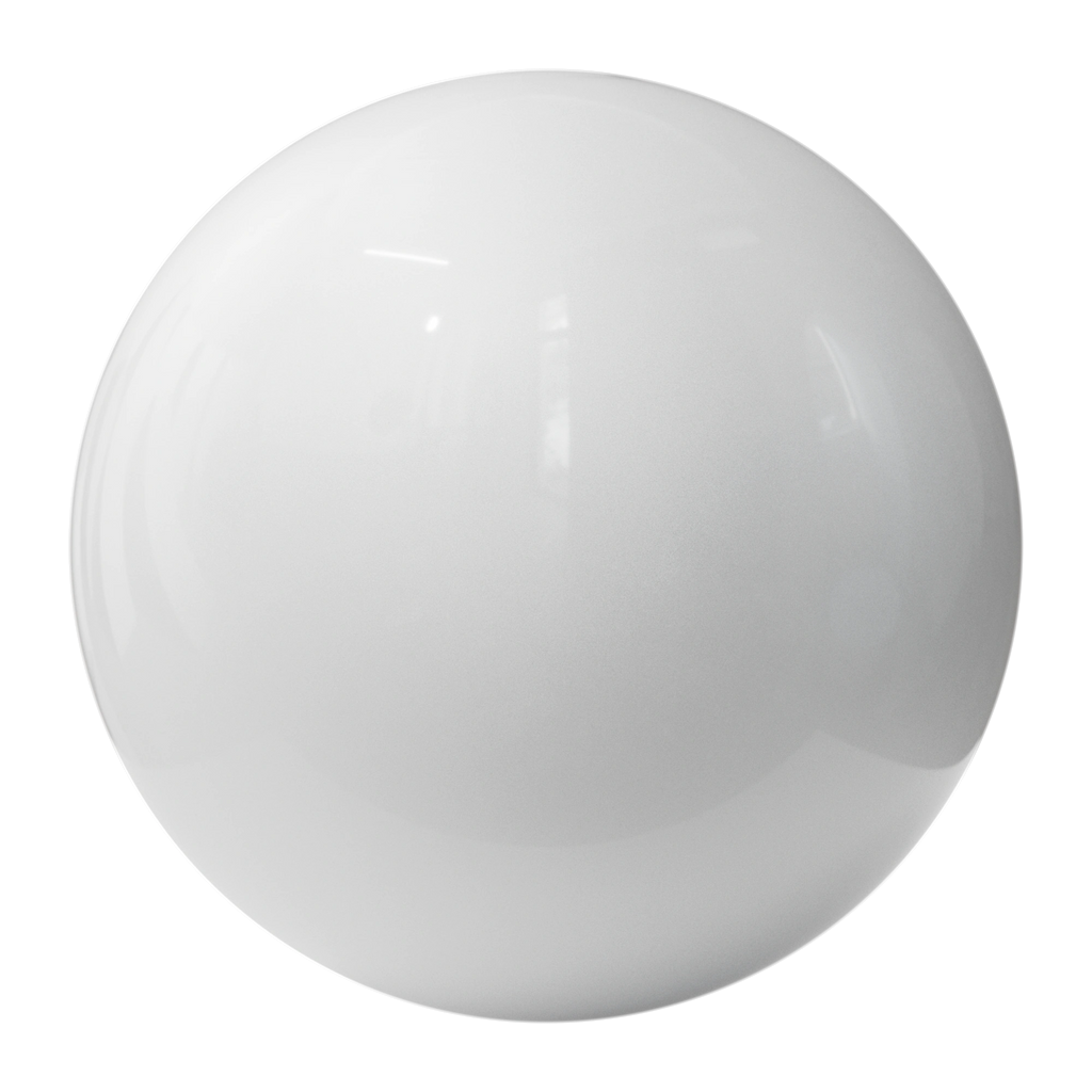 Alpine White Metallic Gloss Paint PBR Texture - Sphere Swatch Preview | Superellipse