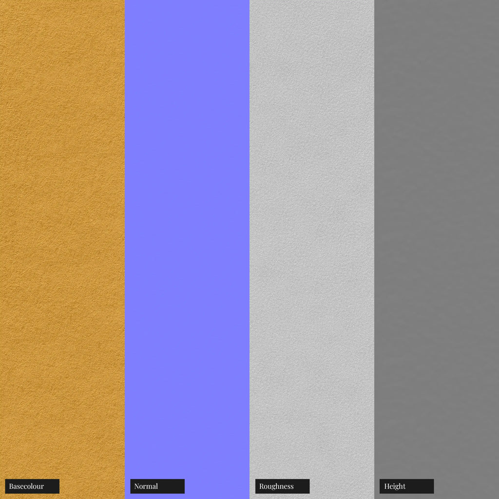 Textured Citrine Yellow 270gsm Paper PBR Texture - Example Scene Visualization | Superellipse